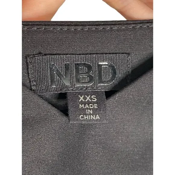 NBD Revolve Bianna Jumpsuit Slim Leg Boned Mesh Adjustable Strap Black Size XXS - Picture 8 of 13